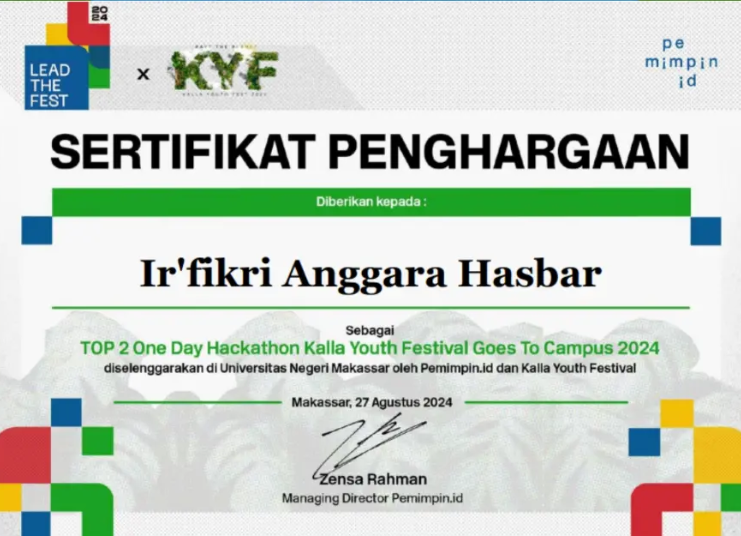 Top 2 Kalla Youth Hackathon